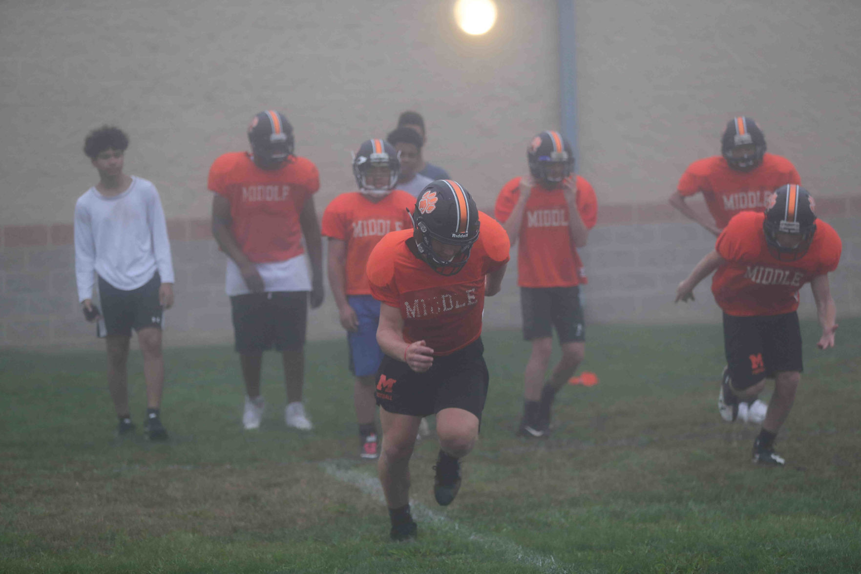 Middle Township High School football practice